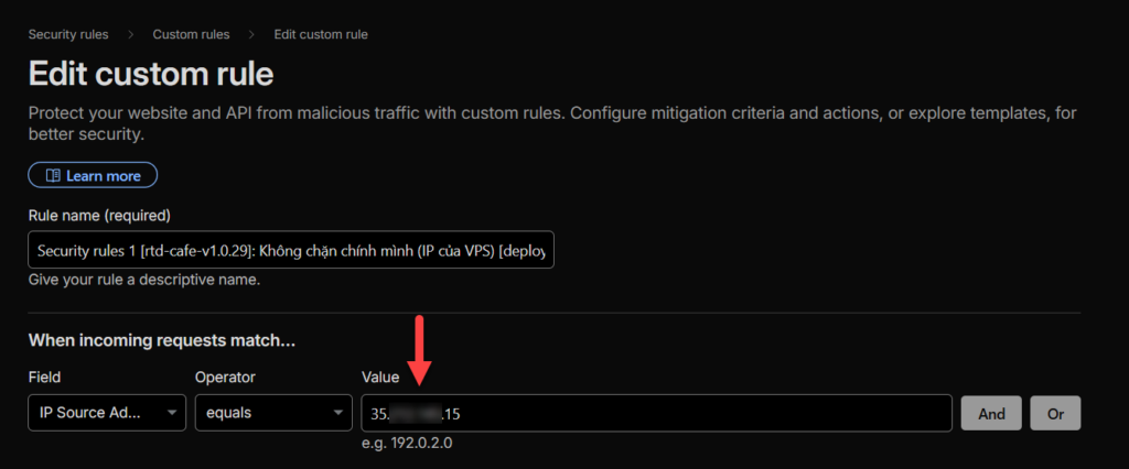 Cập nhật IP mới