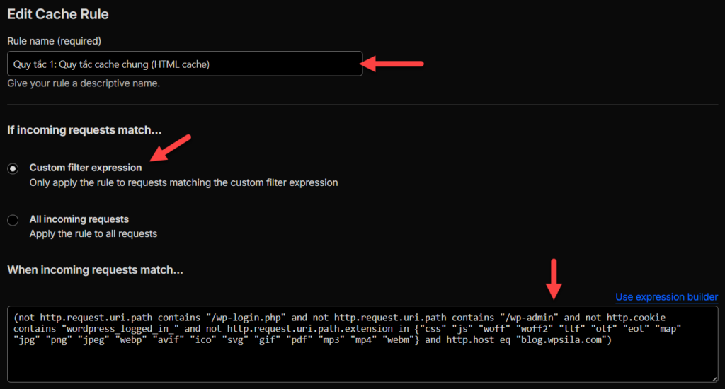 Quy tắc cache chung