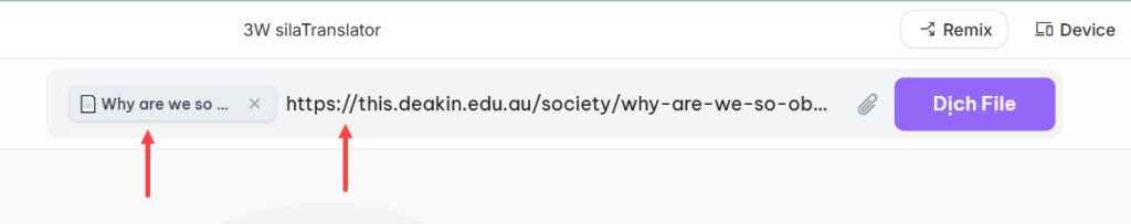 Dịch file html khi app không thể tự động lấy được nội dung.