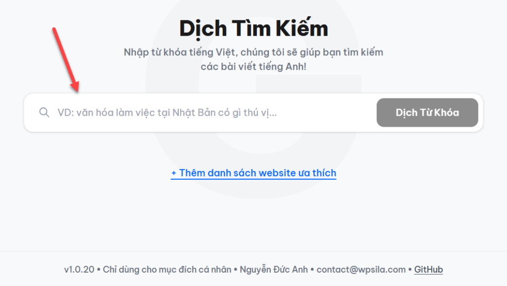 Dịch từ khóa tiếng Việt sang tiếng Anh để tiện tìm bài viết
