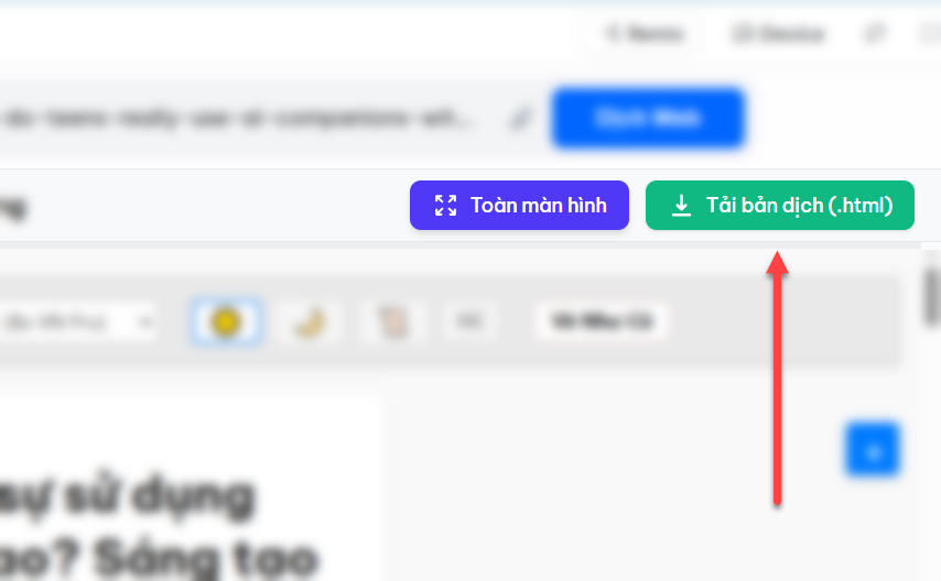 Tải bản dịch về lưu trữ để đọc lại khi cần