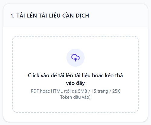 Tải lên file PDF cần dịch
